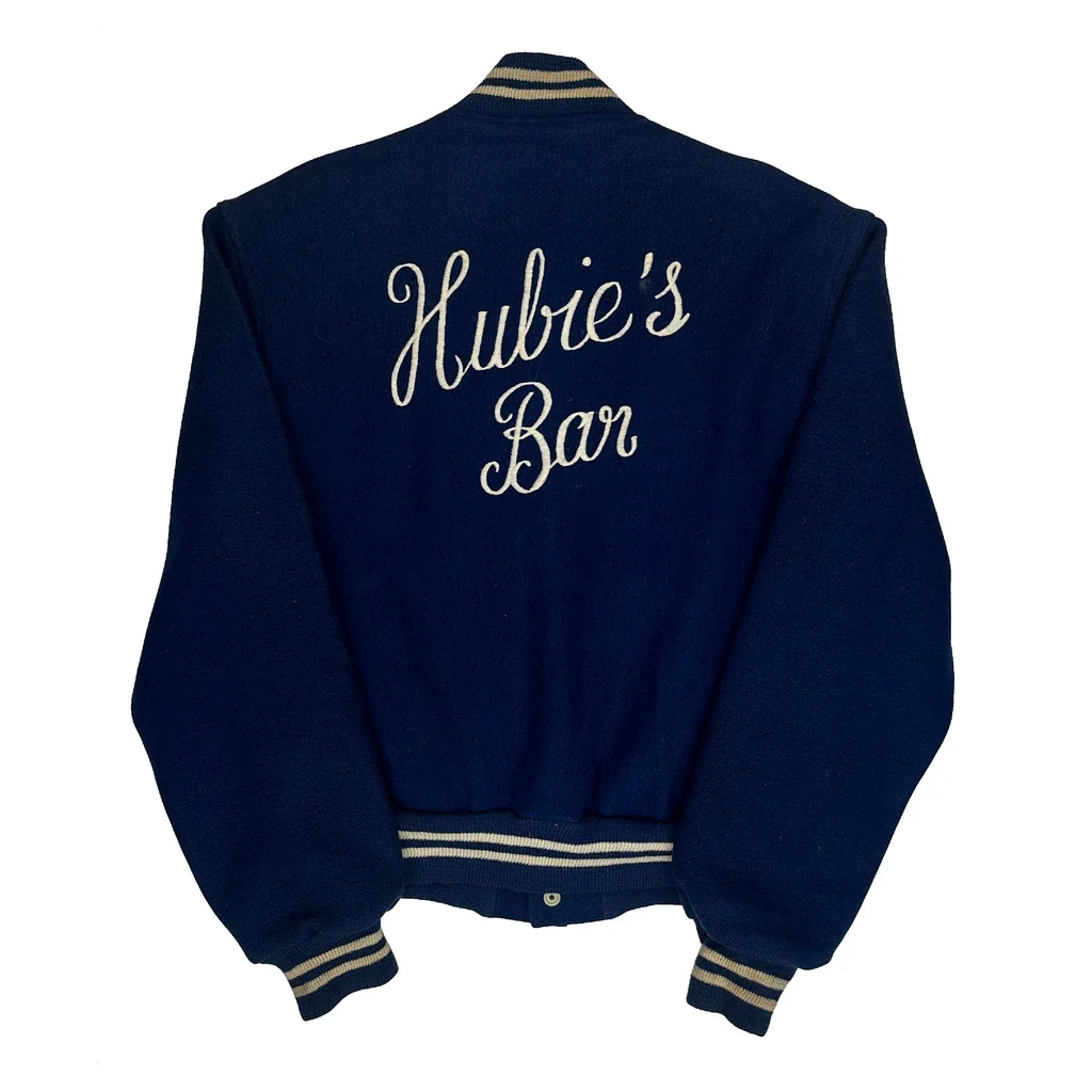Hubie'S Bar Unbranded College Varsity Jacket - Medium Blue Wool - Image 2