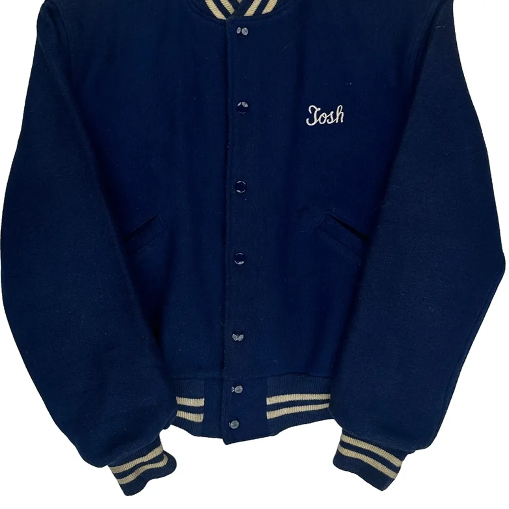 Hubie'S Bar Unbranded College Varsity Jacket - Medium Blue Wool - Image 4
