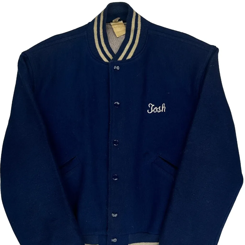 Hubie'S Bar Unbranded College Varsity Jacket - Medium Blue Wool - Image 5
