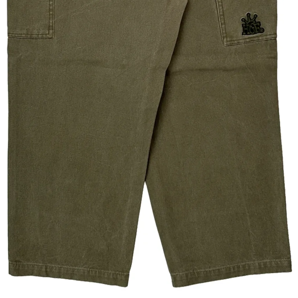 Huf Double Knee Carpenter Trousers - 32W 24L Green Cotton - Image 7