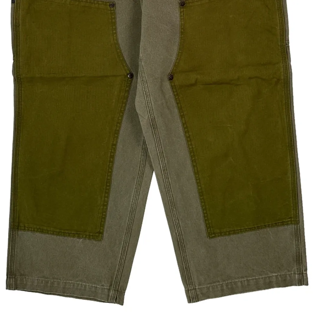 Huf Double Knee Carpenter Trousers - 32W 24L Green Cotton - Image 9