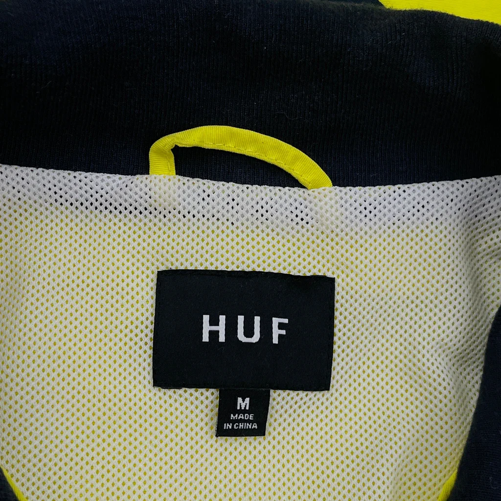 Huf Striped Windbreaker - Medium Yellow Polyester - Image 3