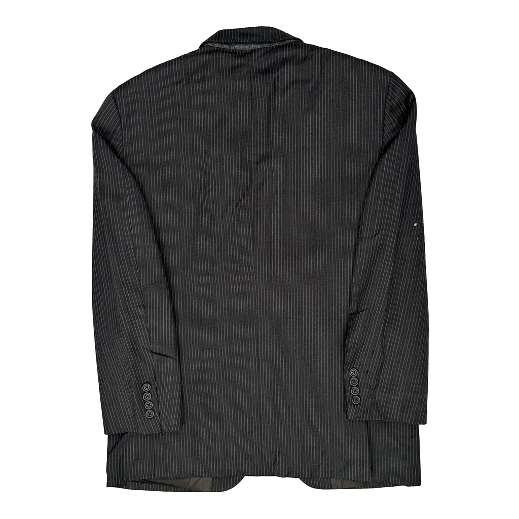 Hugo Boss Pinstripe Blazer - Medium Black Wool Blend - Image 2