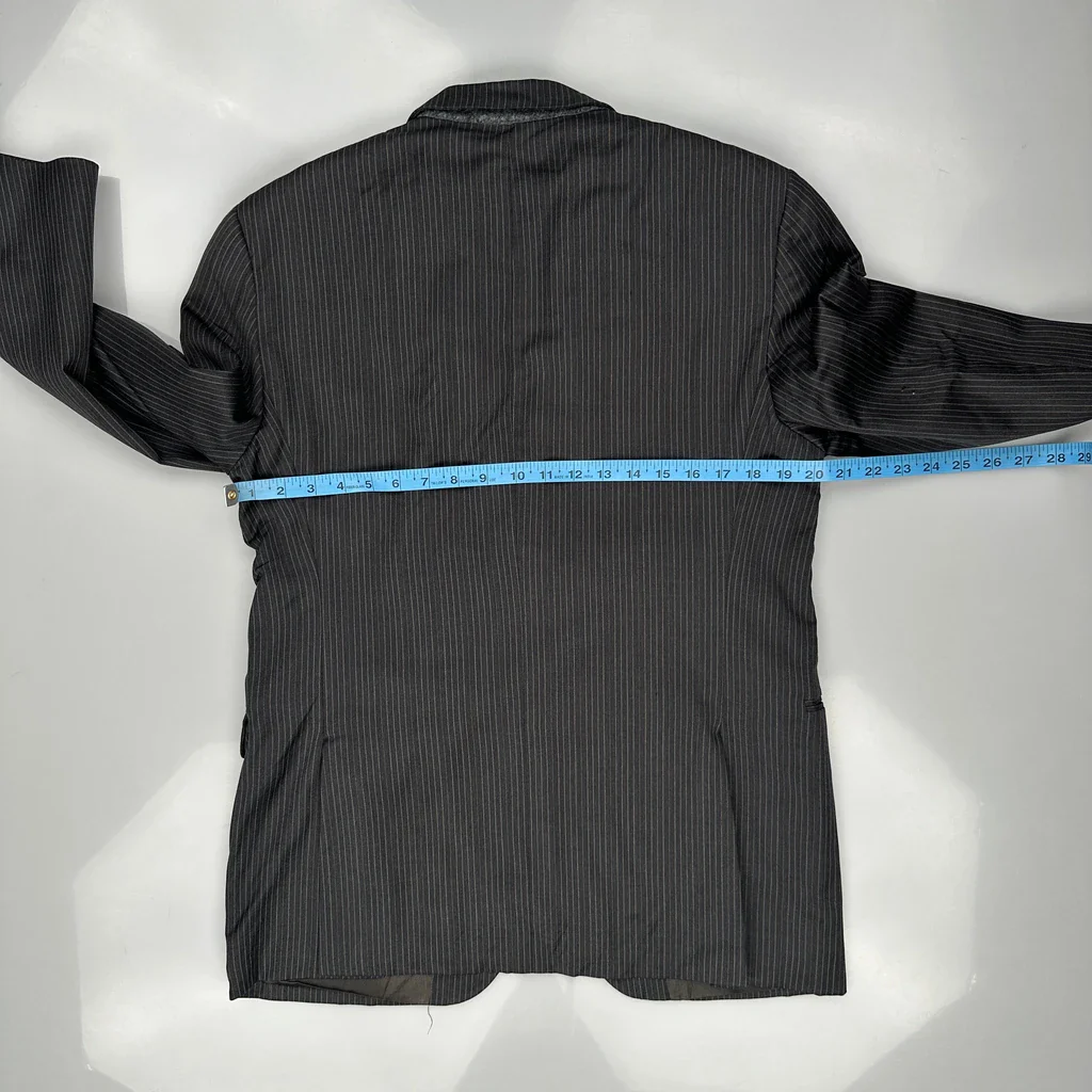 Hugo Boss Pinstripe Blazer - Medium Black Wool Blend - Image 3