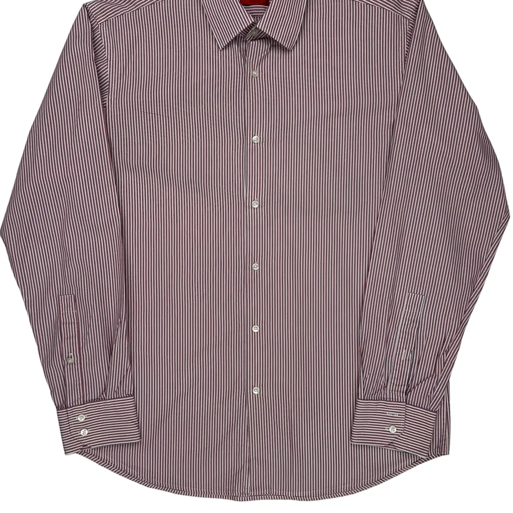 Hugo Boss Striped Shirt - Large Red Cotton - Image 5