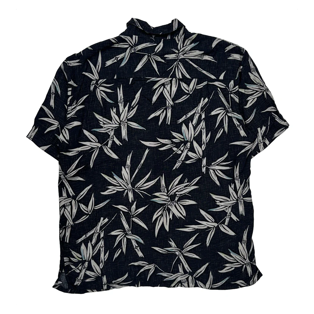 Hunt Club Floral Hawaiian Shirt - Medium Black Viscose - Image 2