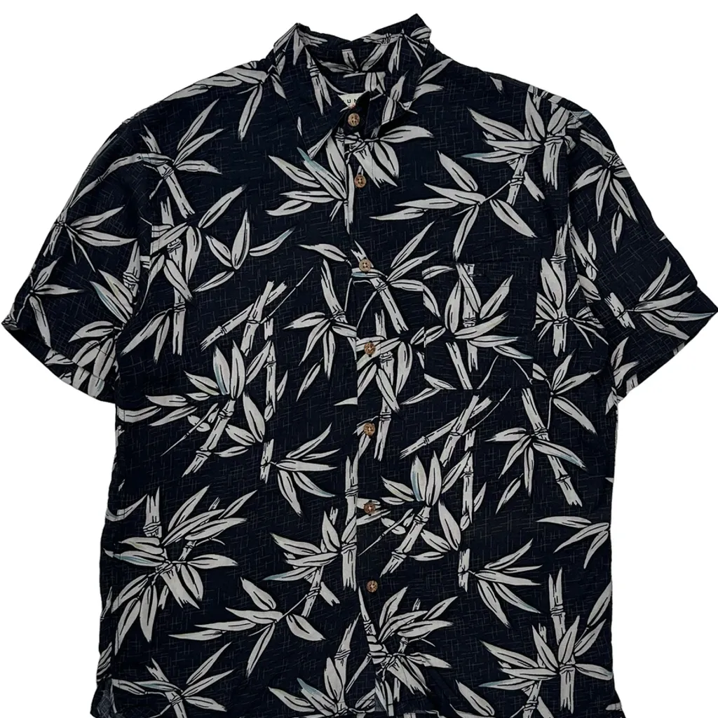 Hunt Club Floral Hawaiian Shirt - Medium Black Viscose - Image 5