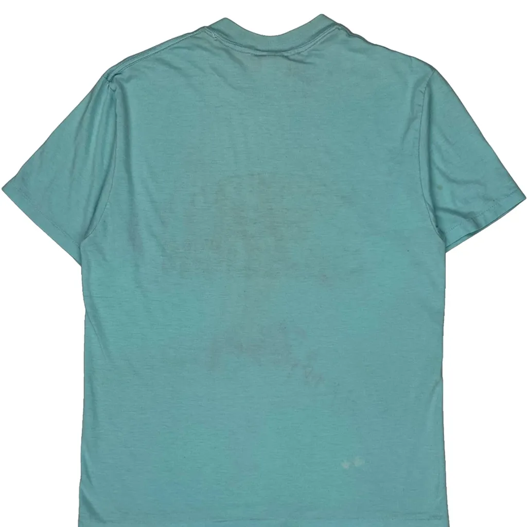 I Survived 1988 Oil Slick Super Shirts Graphic T-Shirt - XL Blue Cotton Blend - Image 6