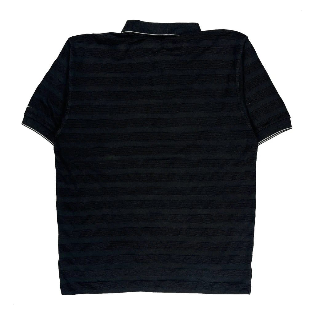Idex Logo Nike Golf Striped Polo Shirt - Large Black Cotton - Image 2