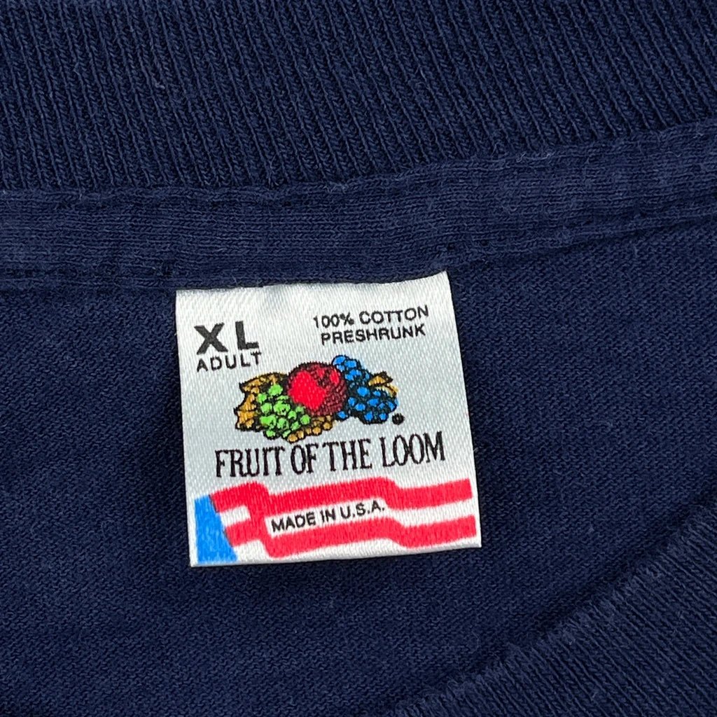 Illinois Fruit Of The Loom Single Stitch T-Shirt - XL Navy Cotton - Image 3
