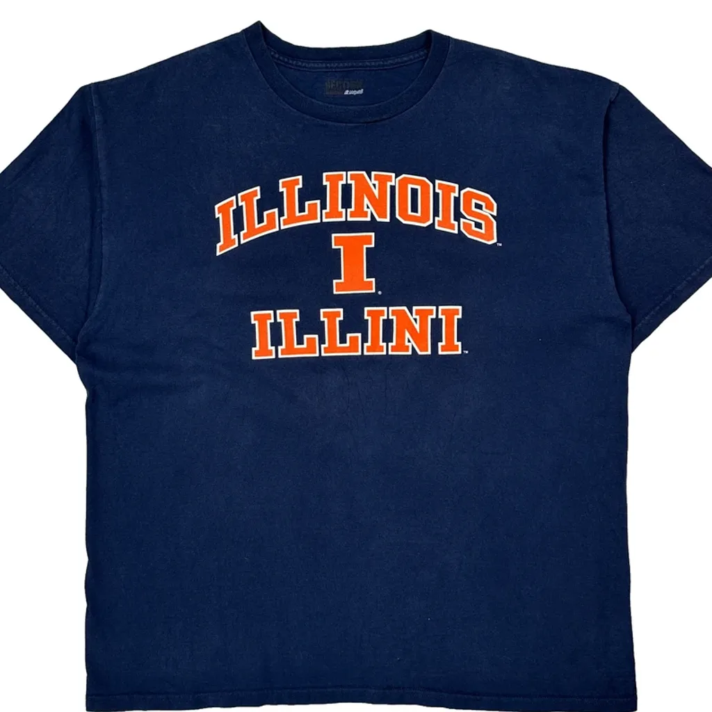 Illinois Illini Majestic College T-Shirt - XL Navy Cotton - Image 5