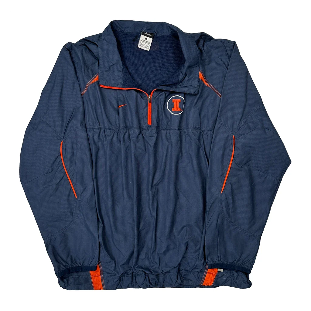 Illinois Nike Windbreaker - Large Blue Polyester