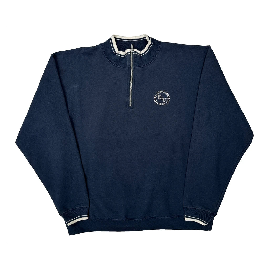 Illinois University Champion College 1/4 Zip - Large Navy Cotton