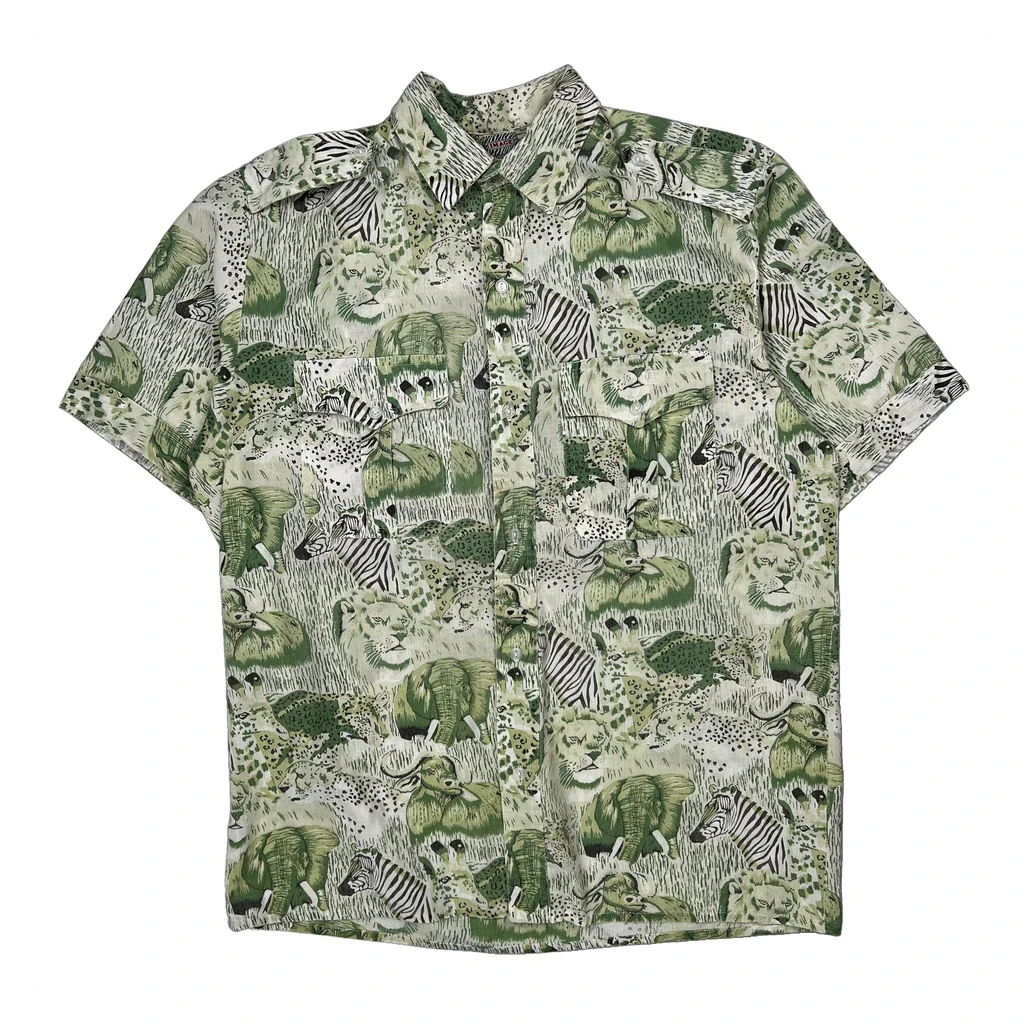 Image Short Sleeve Shirt - Medium Green Cotton