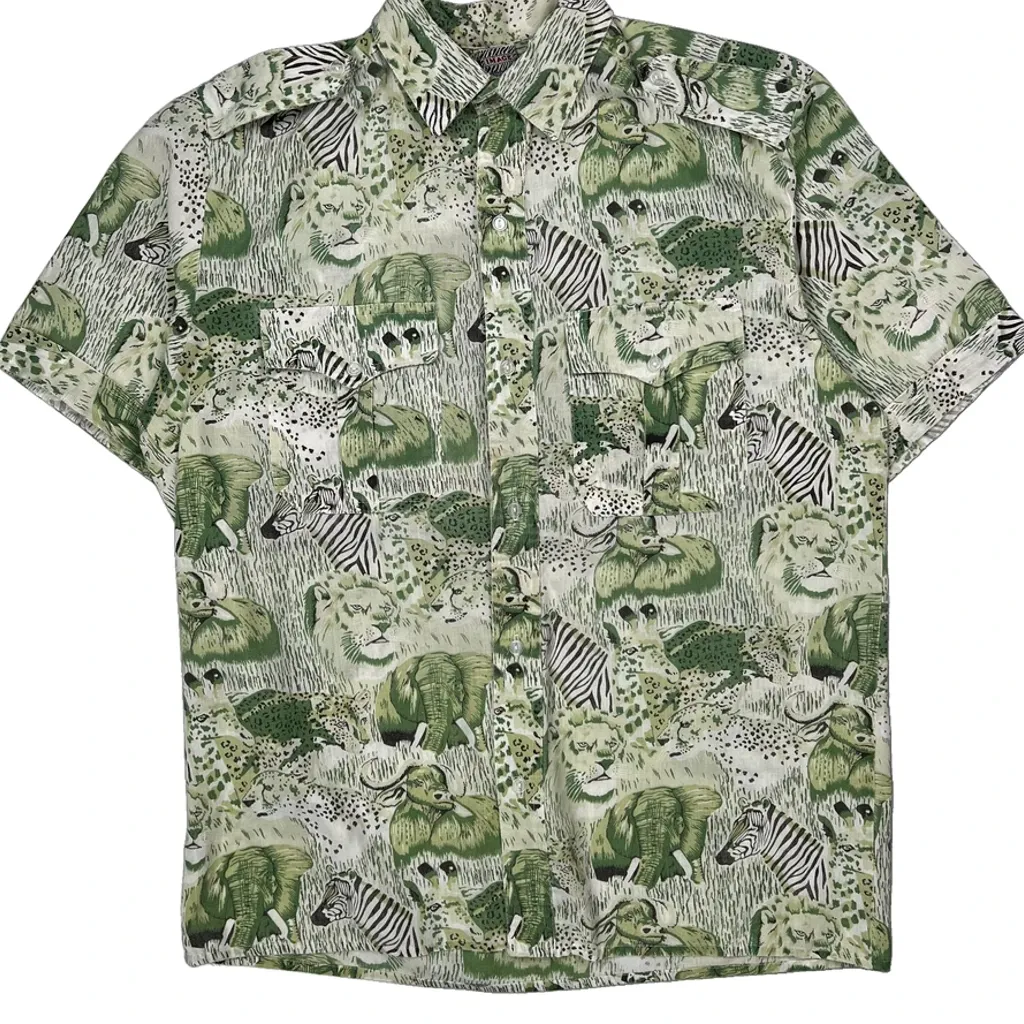 Image Short Sleeve Shirt - Medium Green Cotton - Image 4