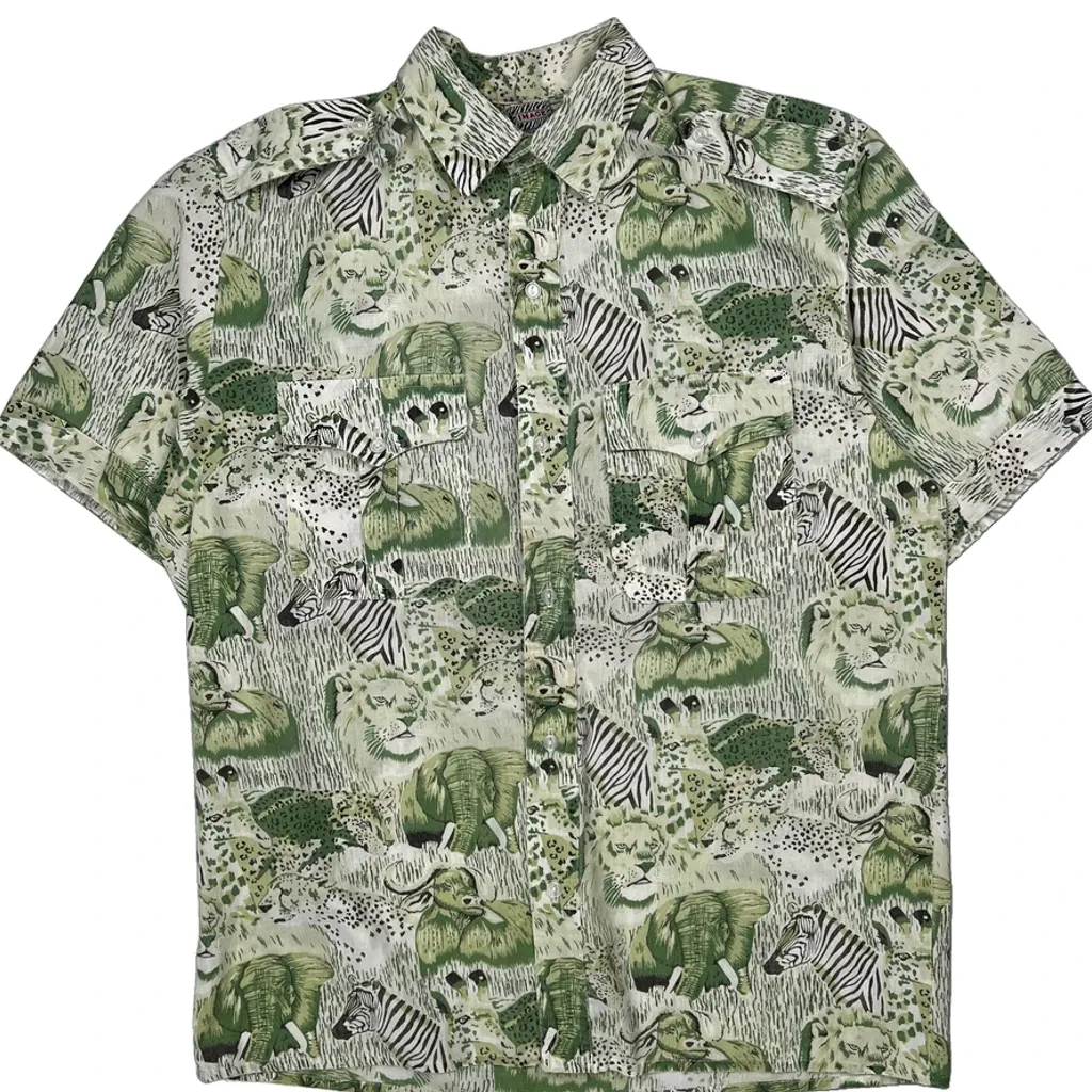 Image Short Sleeve Shirt - Medium Green Cotton - Image 5