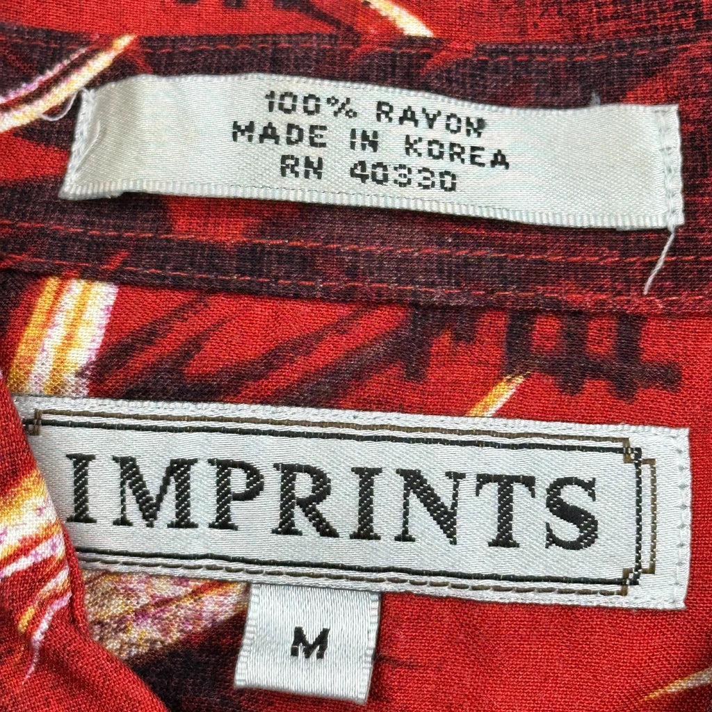 Imprints Floral Hawaiian Shirt - Medium Red Viscose - Image 3