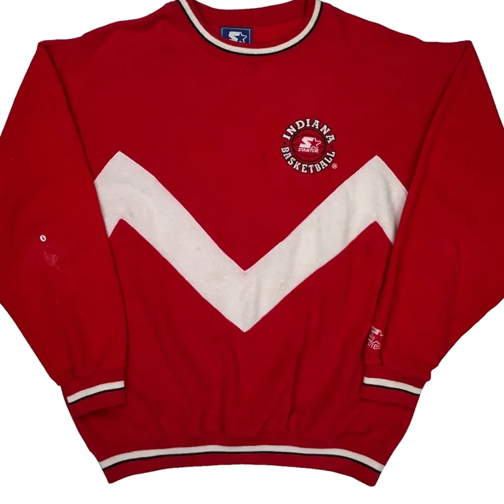 Indiana Basketball Starter Sweatshirt - Large Red Cotton Blend - Image 5