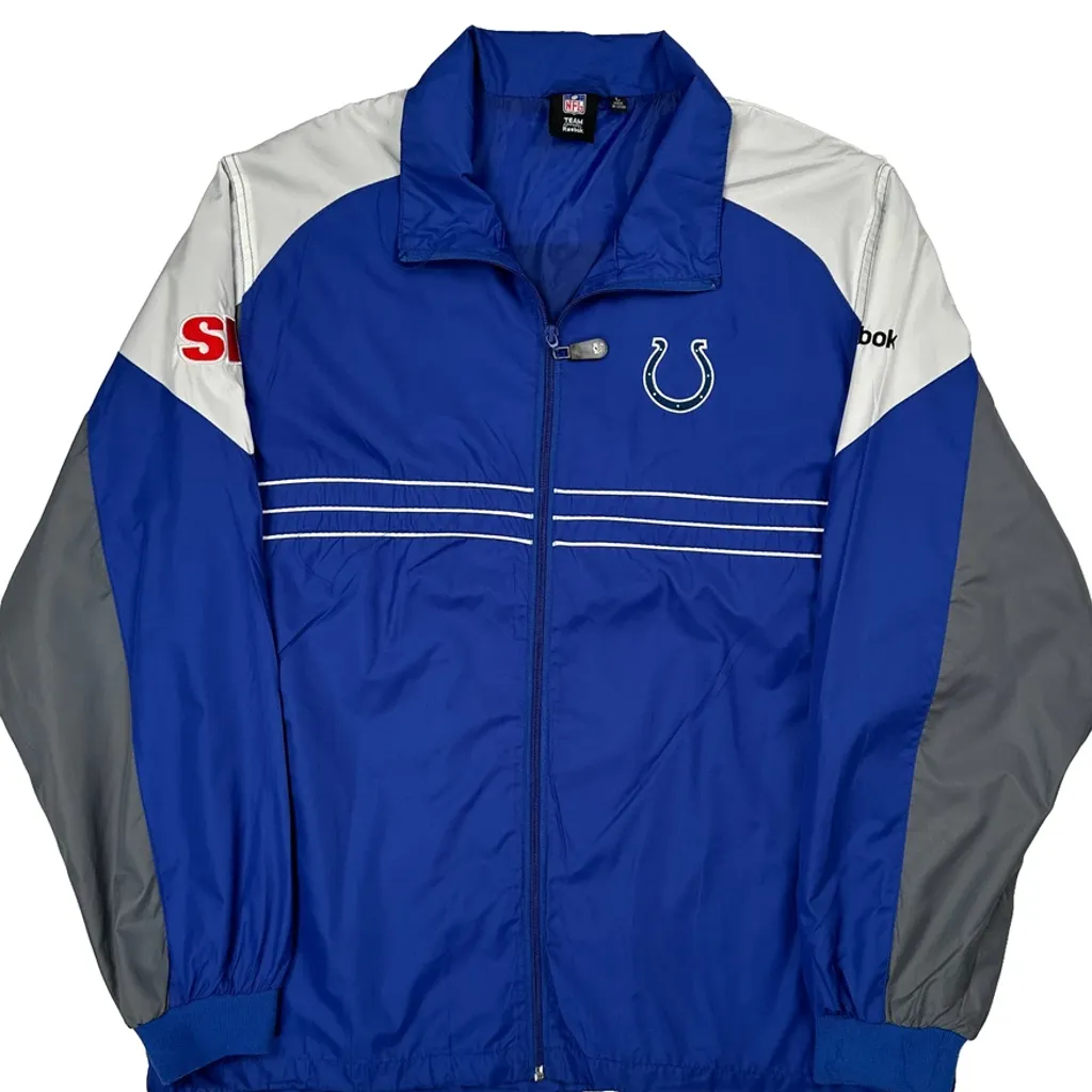 Indianapolis Colts Reebok Nfl Windbreaker - Large Blue Polyester - Image 4