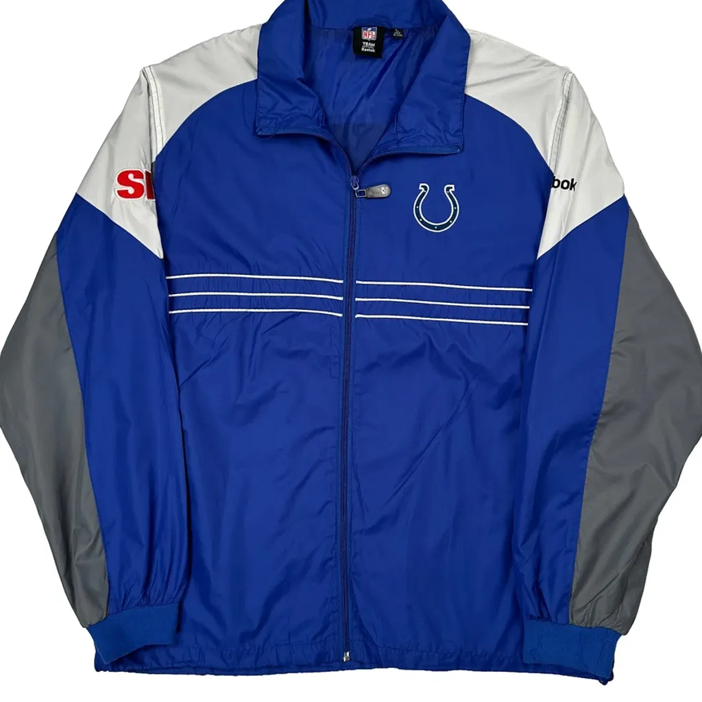 Indianapolis Colts Reebok Nfl Windbreaker - Large Blue Polyester - Image 5