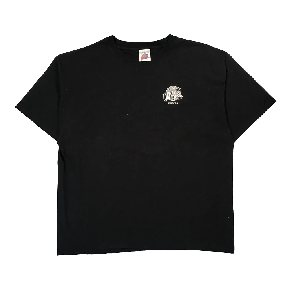 Indianapolis Planet Hollywood Graphic T-Shirt - 2XL Black Cotton