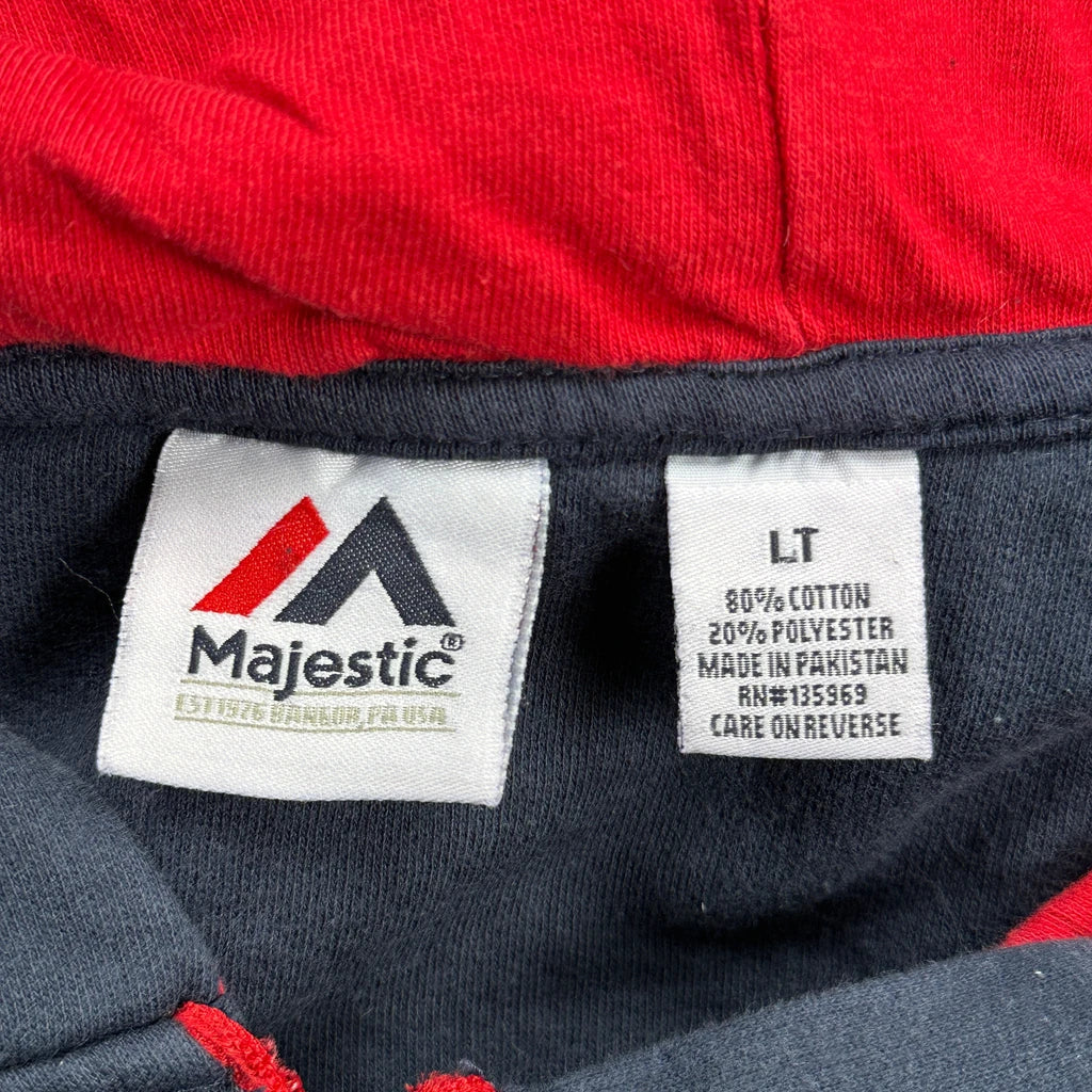 Indians Majestic Hoodie - Large Navy Cotton - Image 3