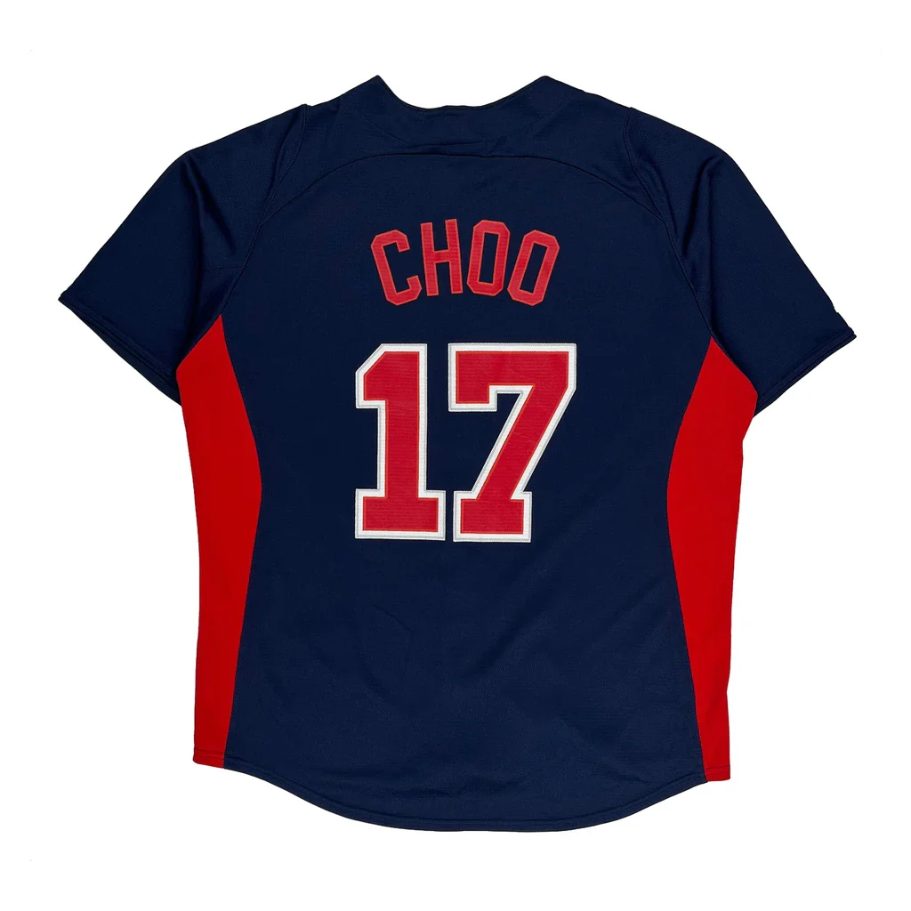 Indians Majestic Mlb Jersey - Large Navy Polyester - Image 2