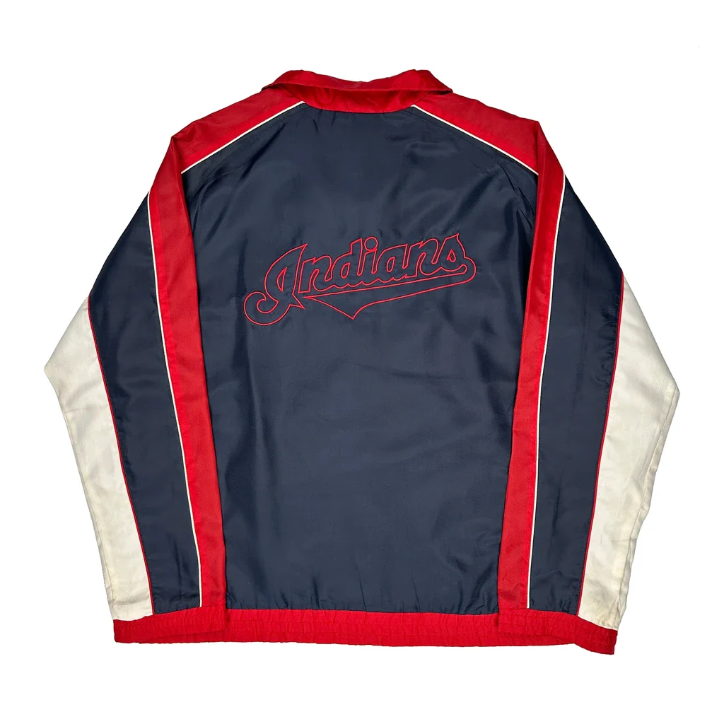 Indians Mlb Graphic Baseball Jacket - XL Navy Polyester - Image 2