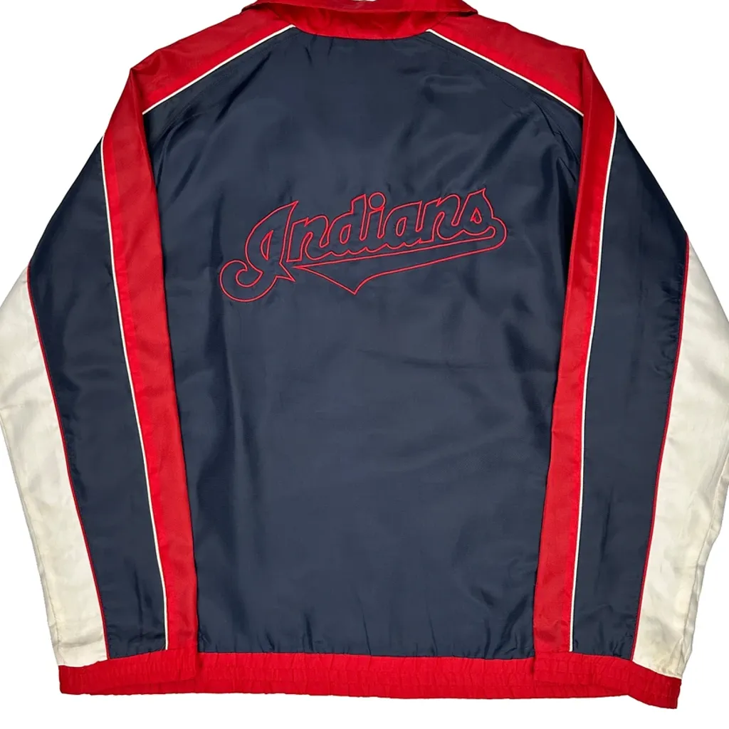 Indians Mlb Graphic Baseball Jacket - XL Navy Polyester - Image 6