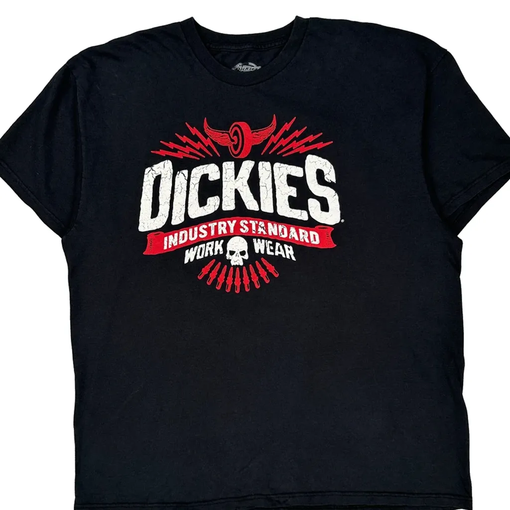 Industry Standard Work Wear Dickies Graphic T-Shirt - 2XL Black Cotton - Image 5