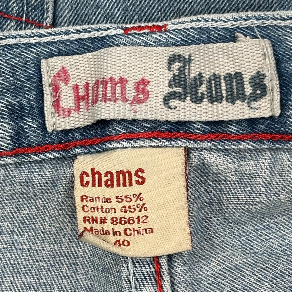 Inner City Creative Choms Graphic Denim Shorts - 40W 11L Blue Cotton - Image 6