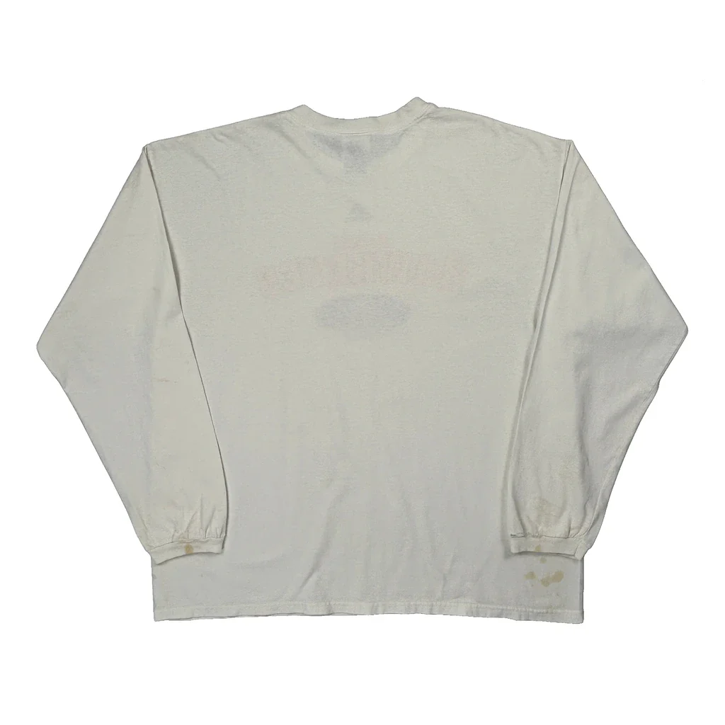 Iowa Hawkeyes Adidas College Long Sleeve T-Shirt - XL White Cotton - Image 2