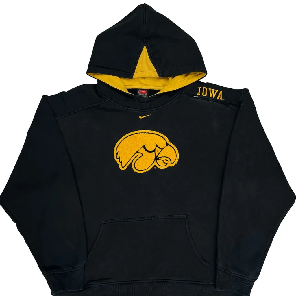 Iowa Nike College Hoodie - Large Black Cotton - Image 4