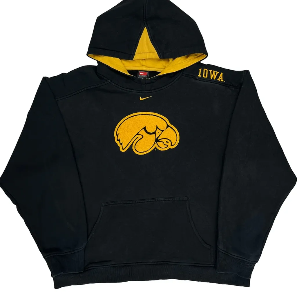 Iowa Nike College Hoodie - Large Black Cotton - Image 5