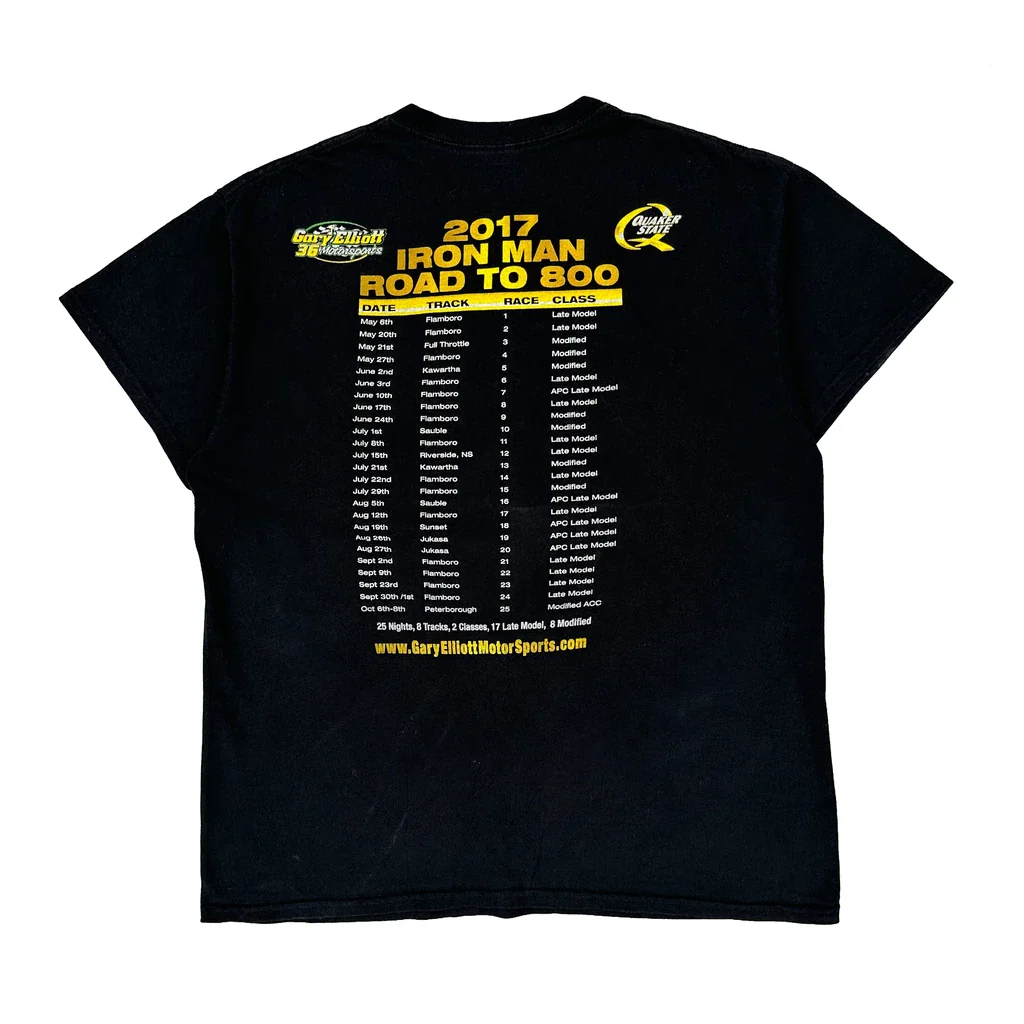 Iron Man Road To 800 Gildan Graphic T-Shirt - Large Black Cotton - Image 2