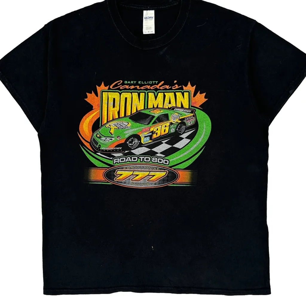 Iron Man Road To 800 Gildan Graphic T-Shirt - Large Black Cotton - Image 5