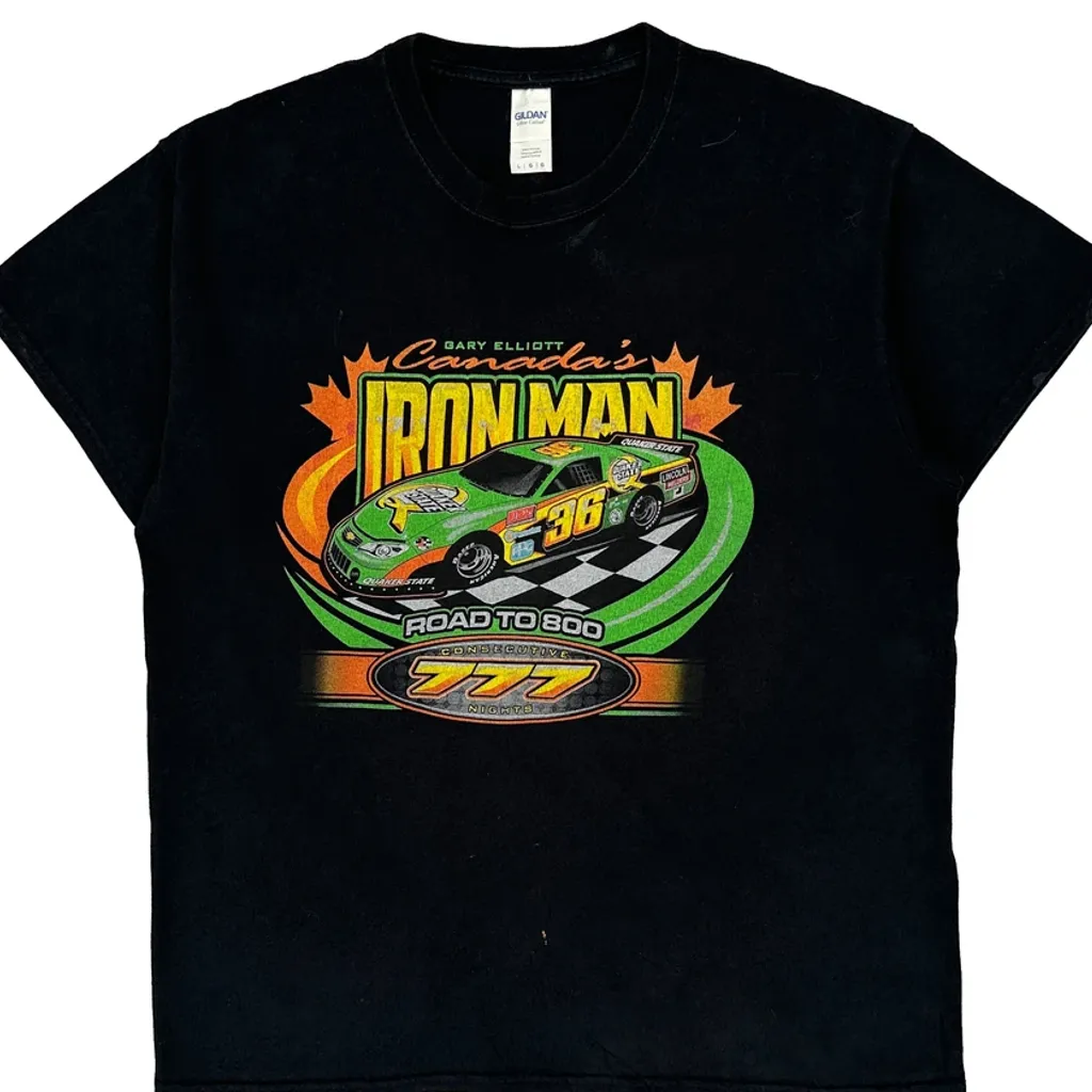 Iron Man Road To 800 Gildan Graphic T-Shirt - Large Black Cotton - Image 6
