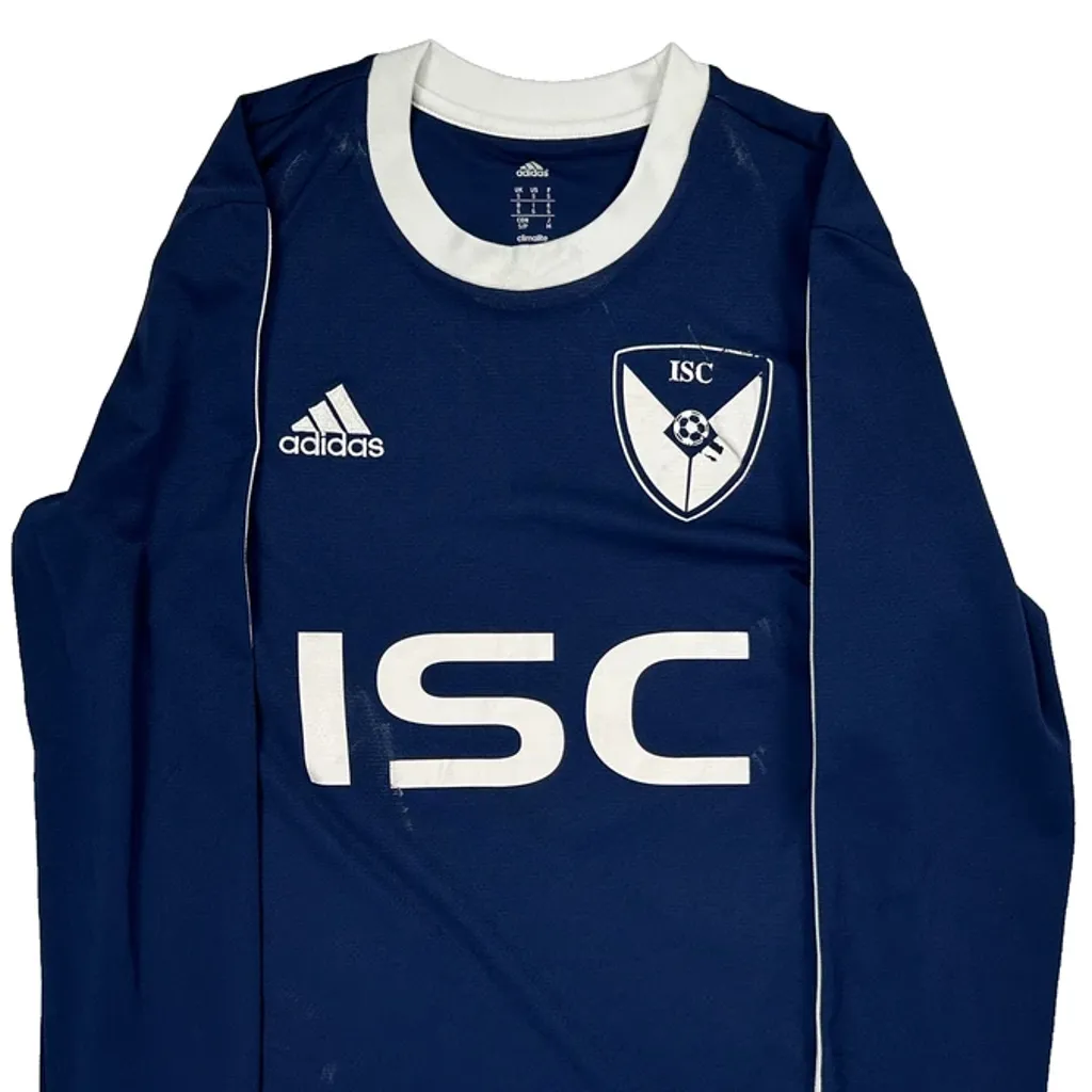 Isc Adidas Football Shirt - Small Blue Polyester - Image 4