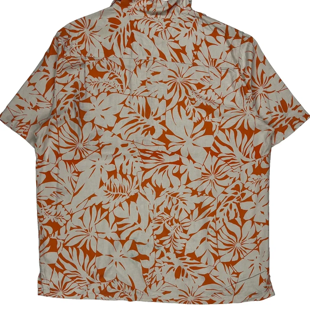 Island Republic Floral Hawaiian Shirt - XL Orange Silk - Image 6