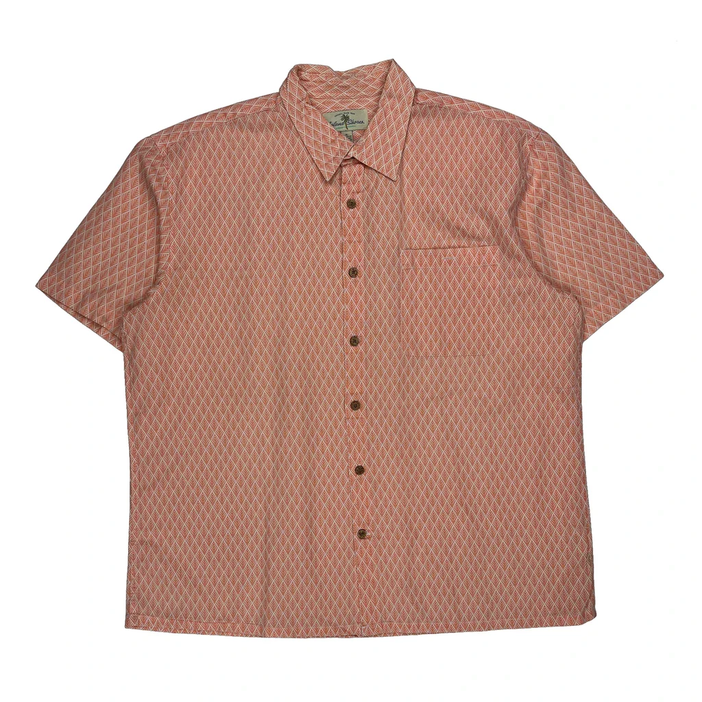 Island Shores Short Sleeve Shirt - XL Orange Cotton