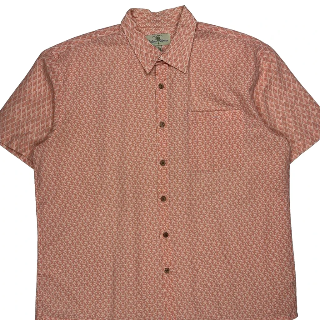 Island Shores Short Sleeve Shirt - XL Orange Cotton - Image 5