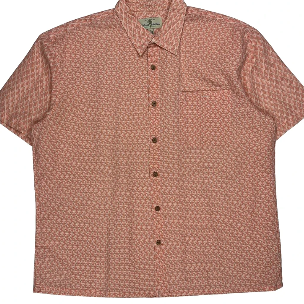 Island Shores Short Sleeve Shirt - XL Orange Cotton - Image 6