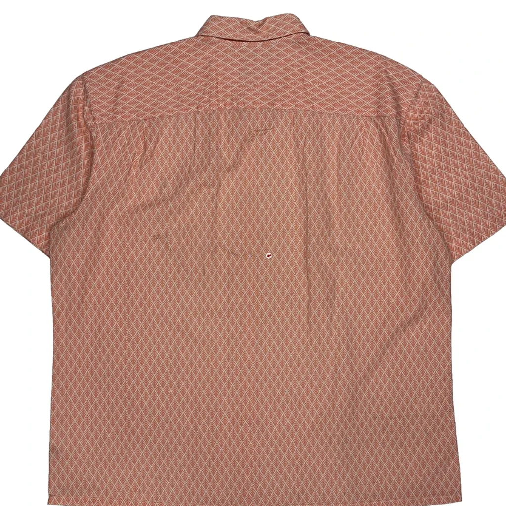 Island Shores Short Sleeve Shirt - XL Orange Cotton - Image 8