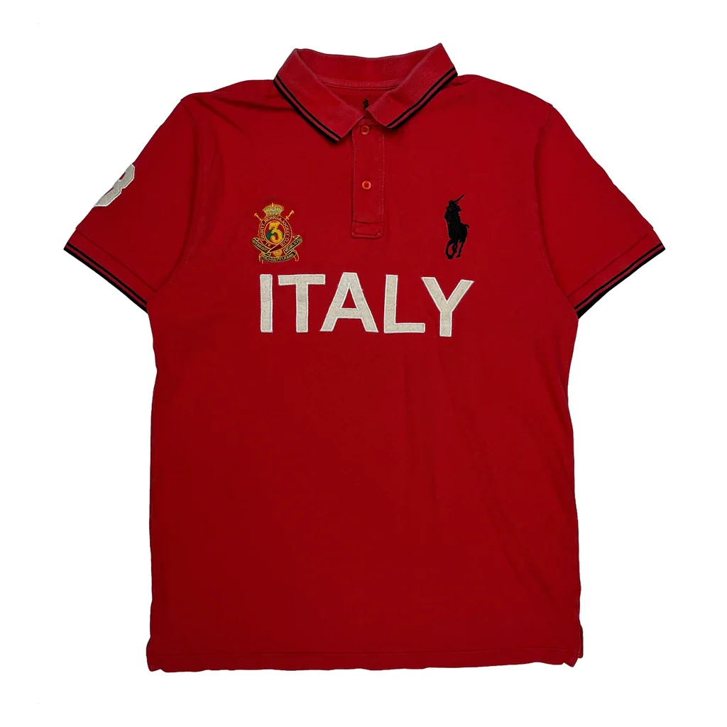Italy Polo By Ralph Lauren Polo Shirt - XL Red Cotton
