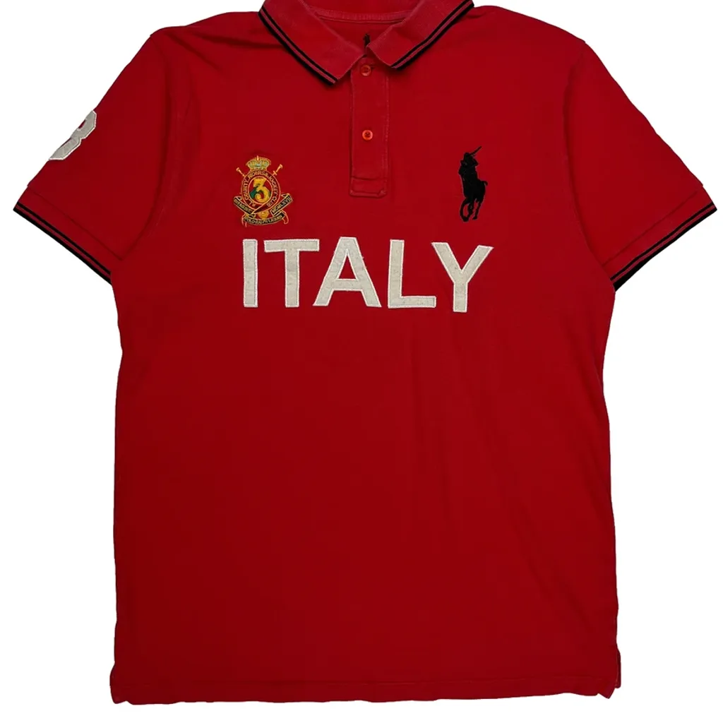 Italy Polo By Ralph Lauren Polo Shirt - XL Red Cotton - Image 4
