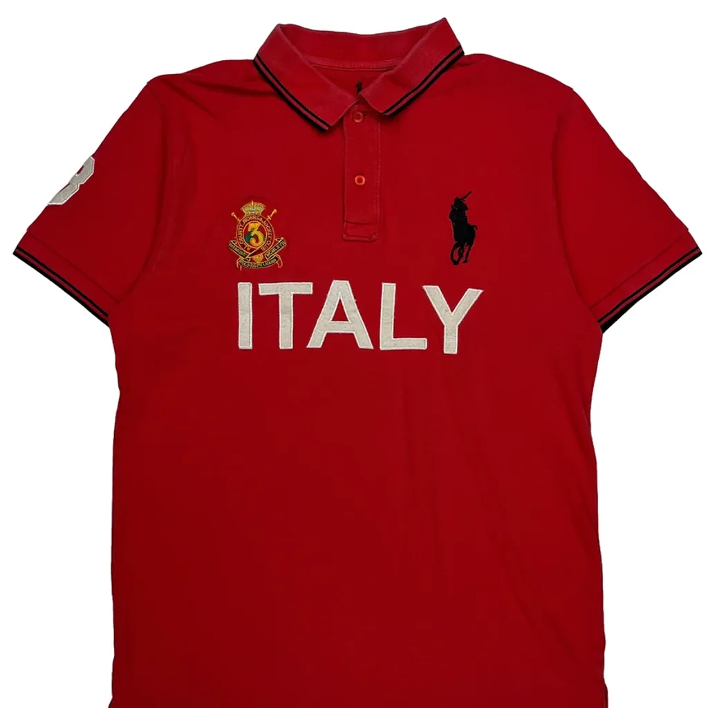 Italy Polo By Ralph Lauren Polo Shirt - XL Red Cotton - Image 5