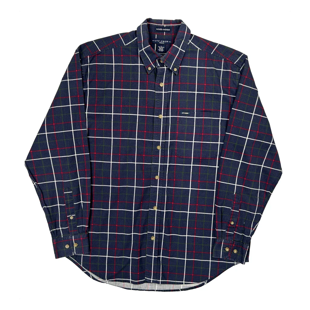 Ivy Crew Checked Shirt - Large Blue Cotton