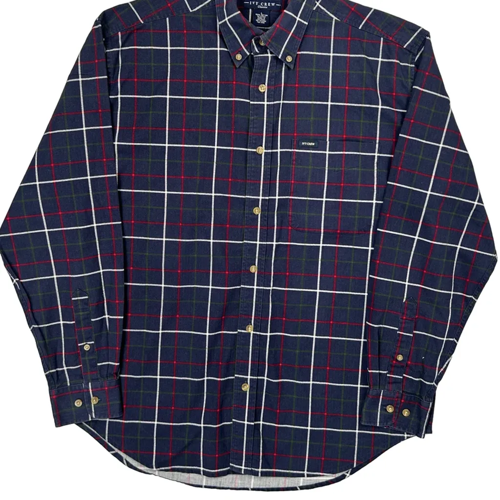 Ivy Crew Checked Shirt - Large Blue Cotton - Image 4