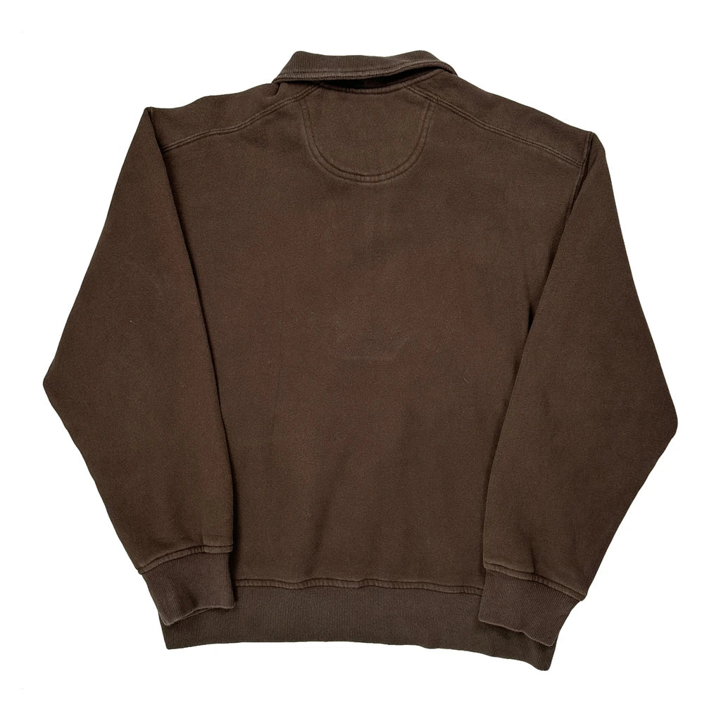 Izod 1/4 Zip - Large Brown Cotton Blend - Image 2