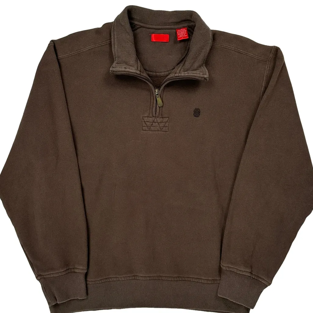 Izod 1/4 Zip - Large Brown Cotton Blend - Image 5